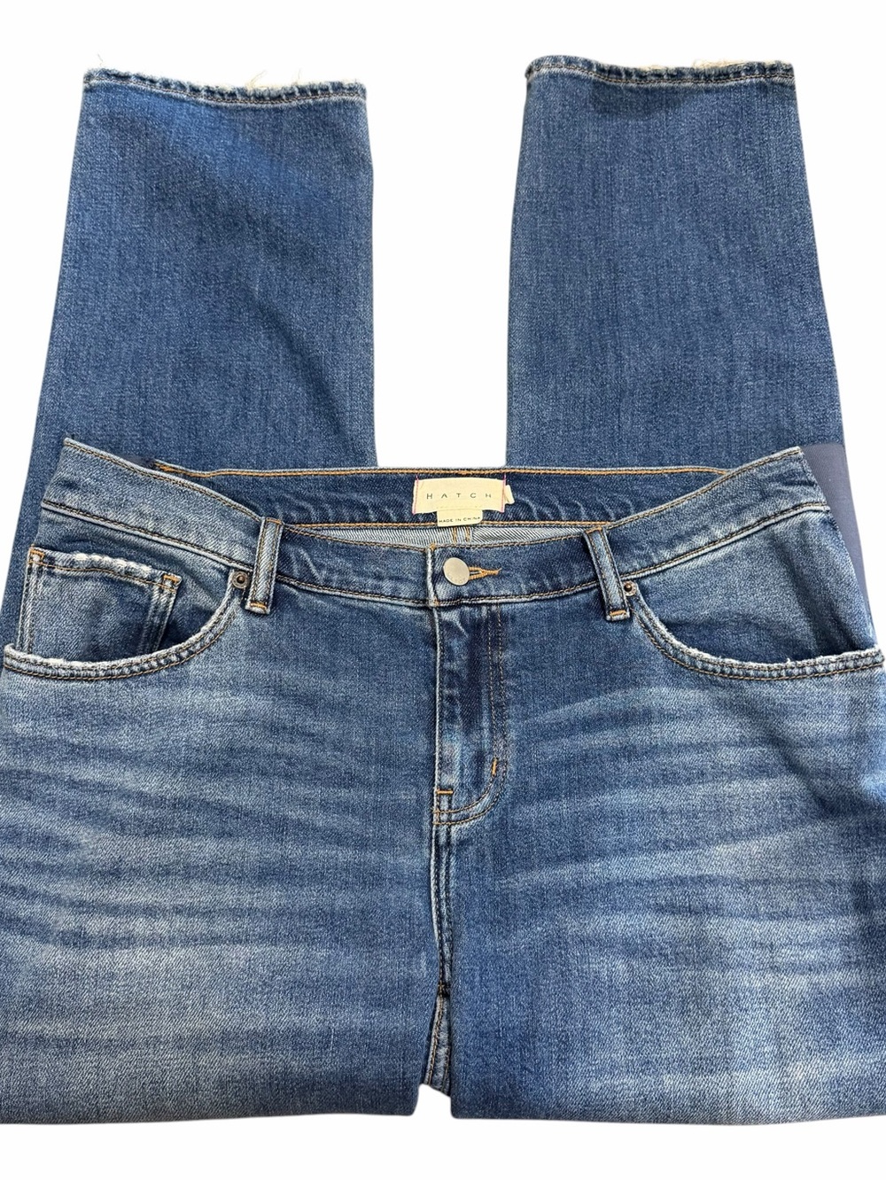 HATCH Maternity Jeans Size 28 Blue Indigo Medium Wash Belly Stretch Panels - Picture 8 of 8